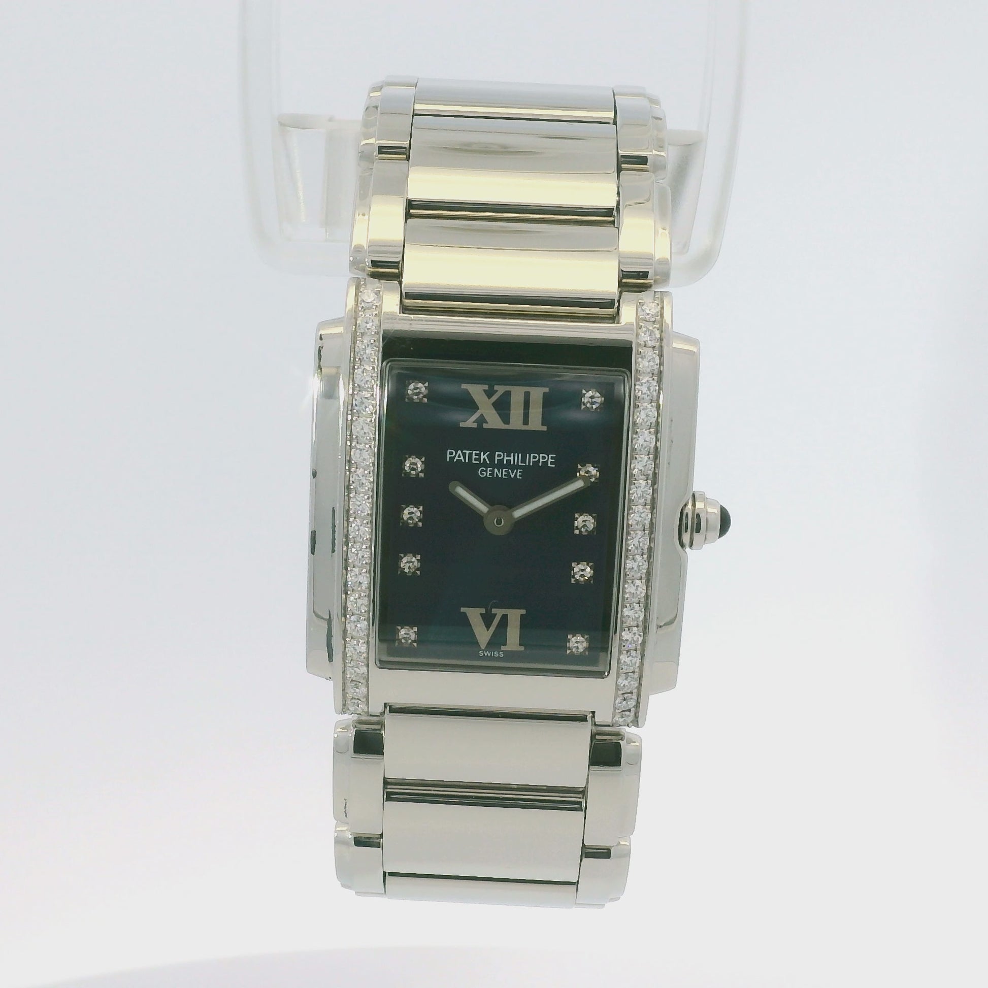 Patek Philippe 4910/10A Twenty-4 Stainless Steel Diamond Bezel Diamond Dial Watch