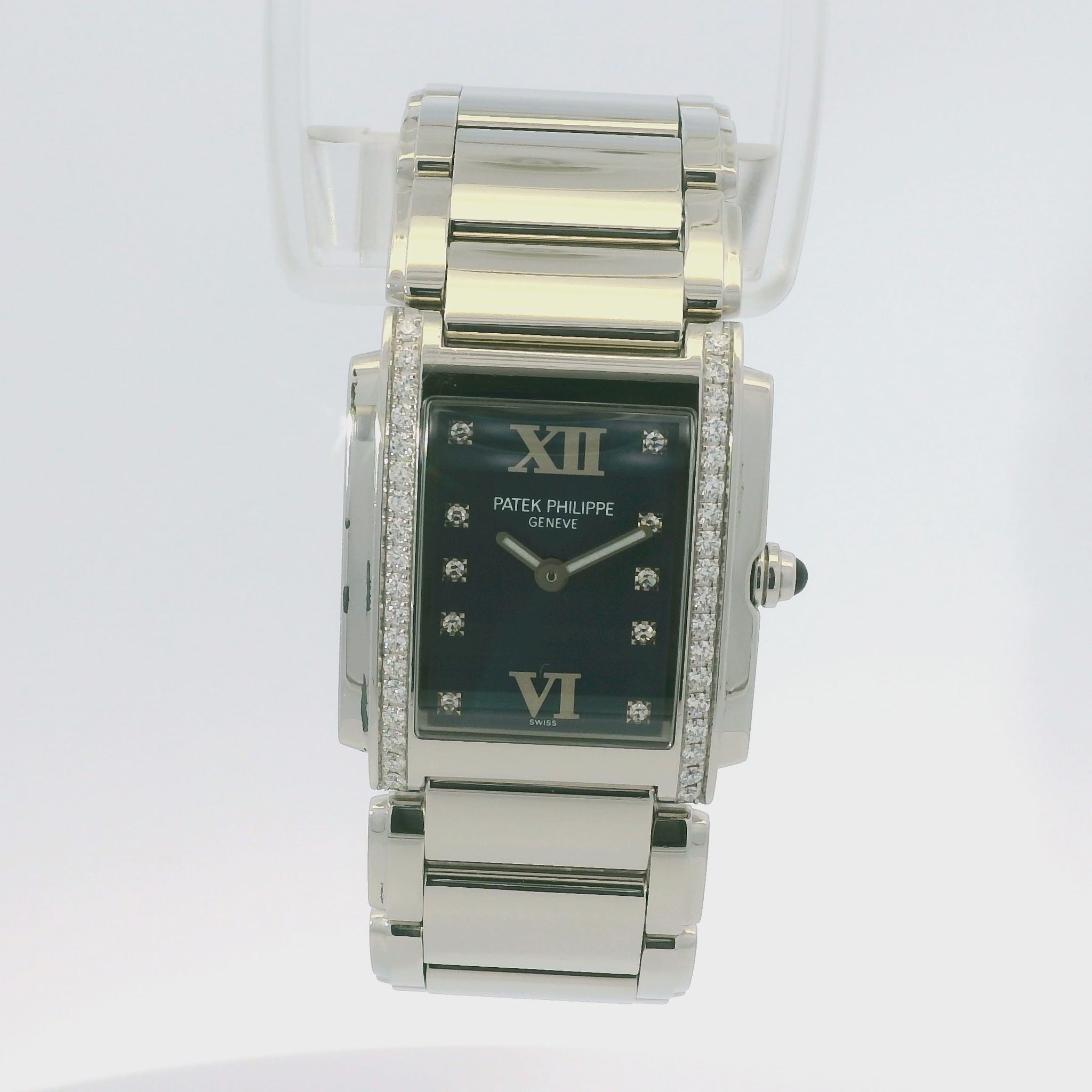 Patek Philippe 4910/10A Twenty-4 Stainless Steel Diamond Bezel Diamond Dial Watch