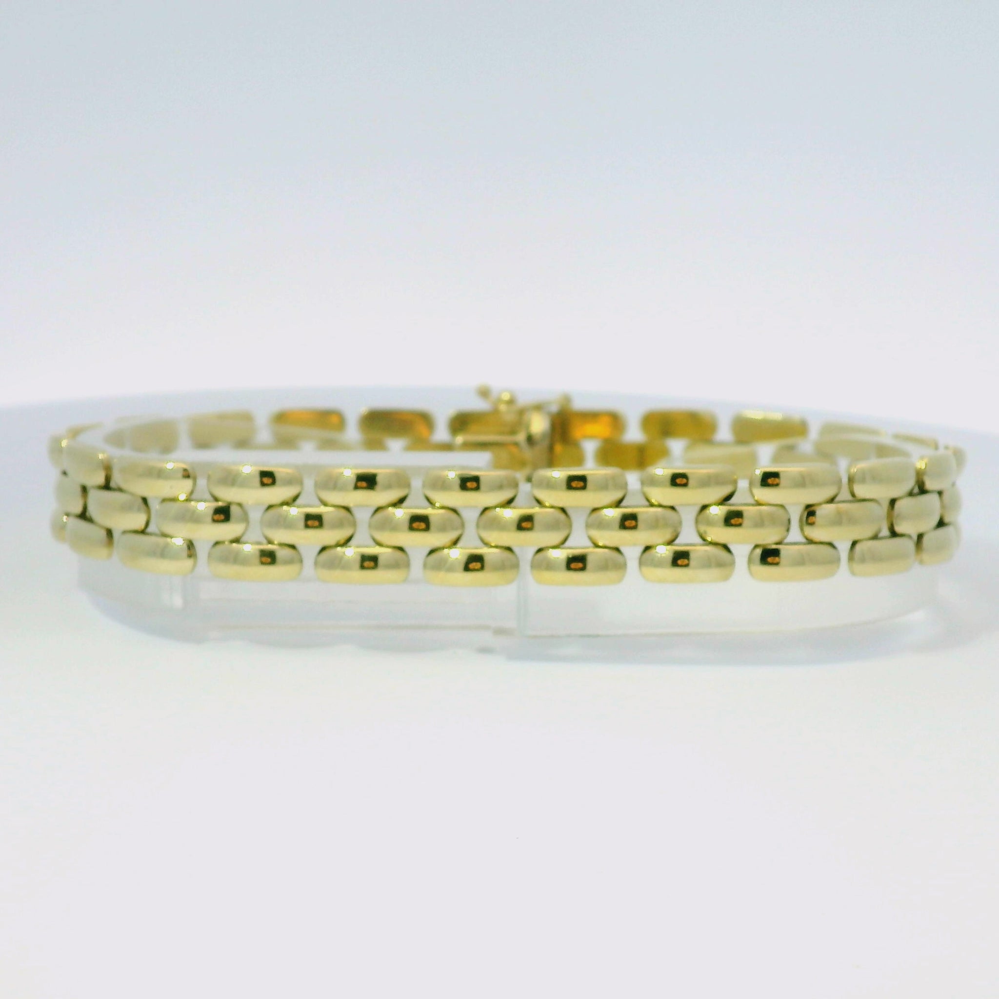 14k Yellow Gold Panther-Style Link Bracelet
