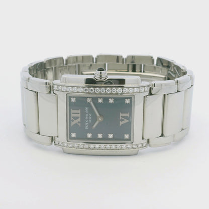 Patek Philippe 4910/10A Twenty-4 Stainless Steel Diamond Bezel Blue Diamond Dial Watch