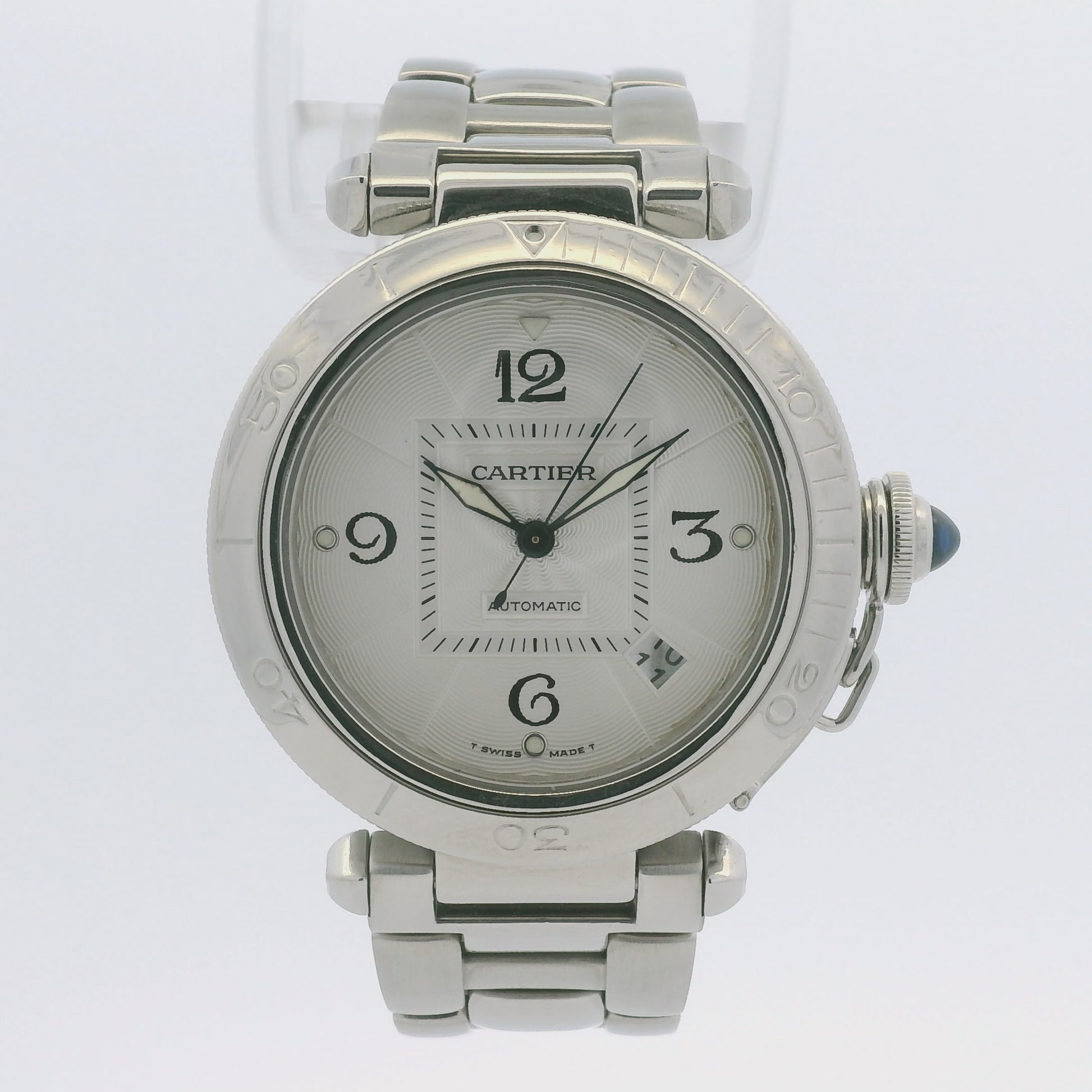 Cartier Pasha Silver Dial Skeleton Back 38mm Watch