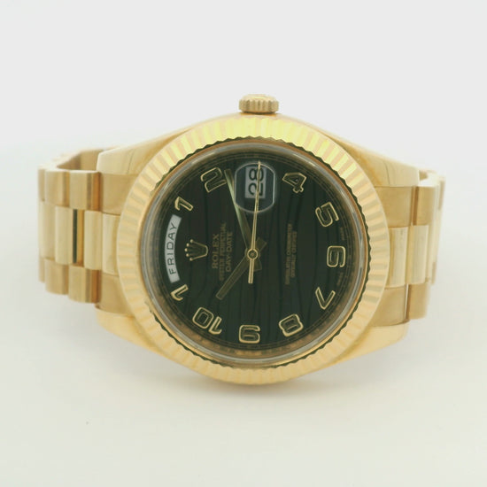 Rolex 218238 Day-Date 18k Yellow Gold Presidential Wave Dial 41mm Watch