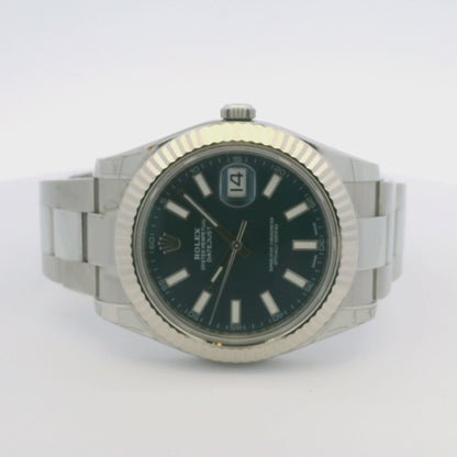 Rolex 116334 Datejust Stainless Steel Blue Stick Dial 41mm Watch