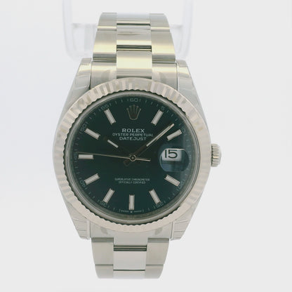 Rolex 126334 Datejust Stainless Steel Blue Stick Dial 41mm Watch