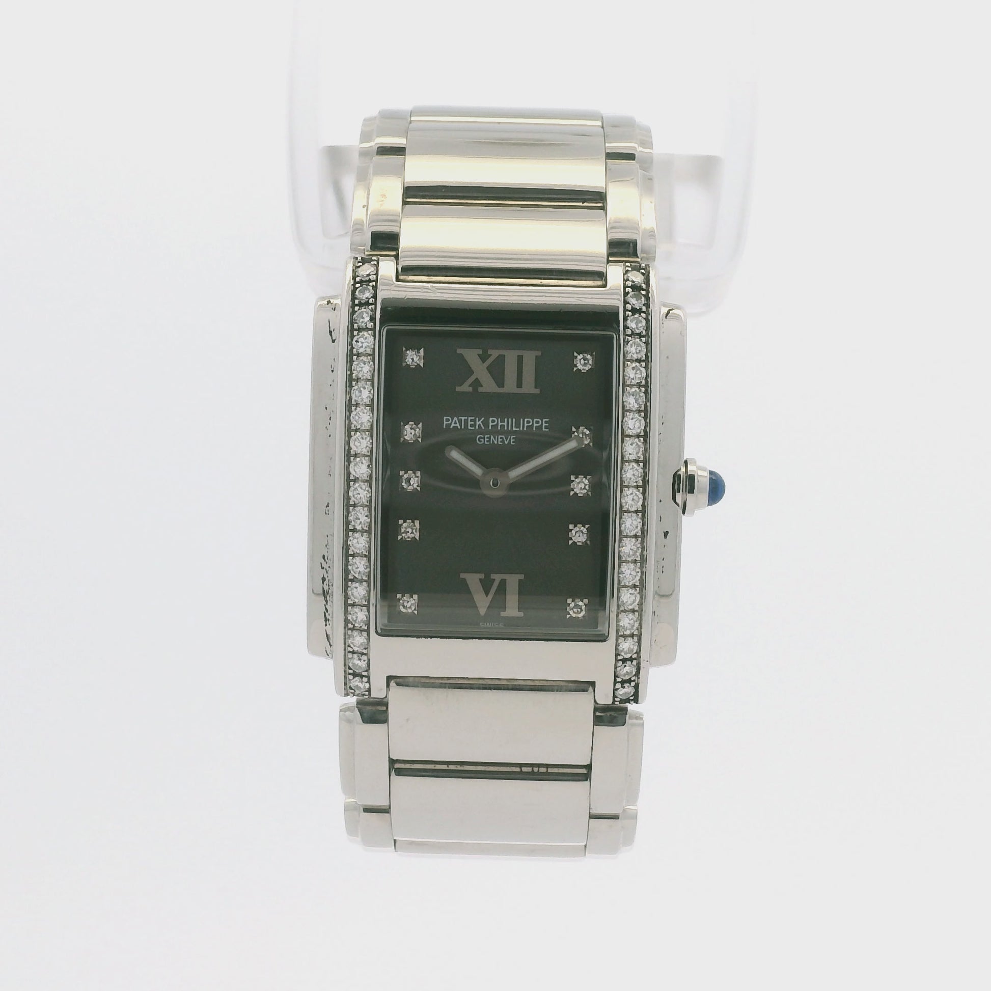 Patek Philippe 4910/10A Twenty-4 Stainless Steel Diamond Bezel Diamond Dial Watch