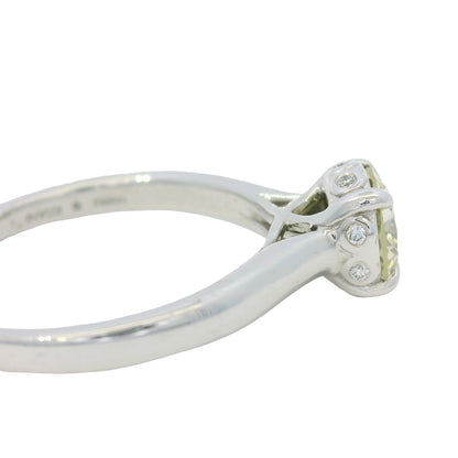 18K White Gold Natural Round Brilliant Cut Diamond Solitaire Engagement Ring