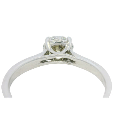 18K White Gold Natural Round Brilliant Cut Diamond Solitaire Engagement Ring