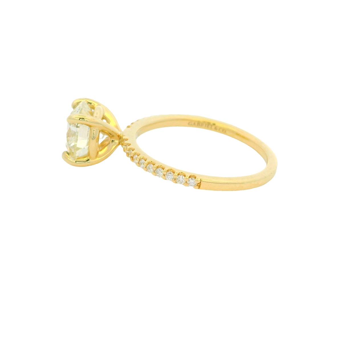GIA 14K Yellow Gold Natural Round Brilliant Diamond Engagement Ring
