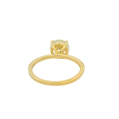 GIA 14K Yellow Gold Natural Round Brilliant Diamond Engagement Ring