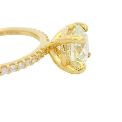 GIA 14K Yellow Gold Natural Round Brilliant Diamond Engagement Ring