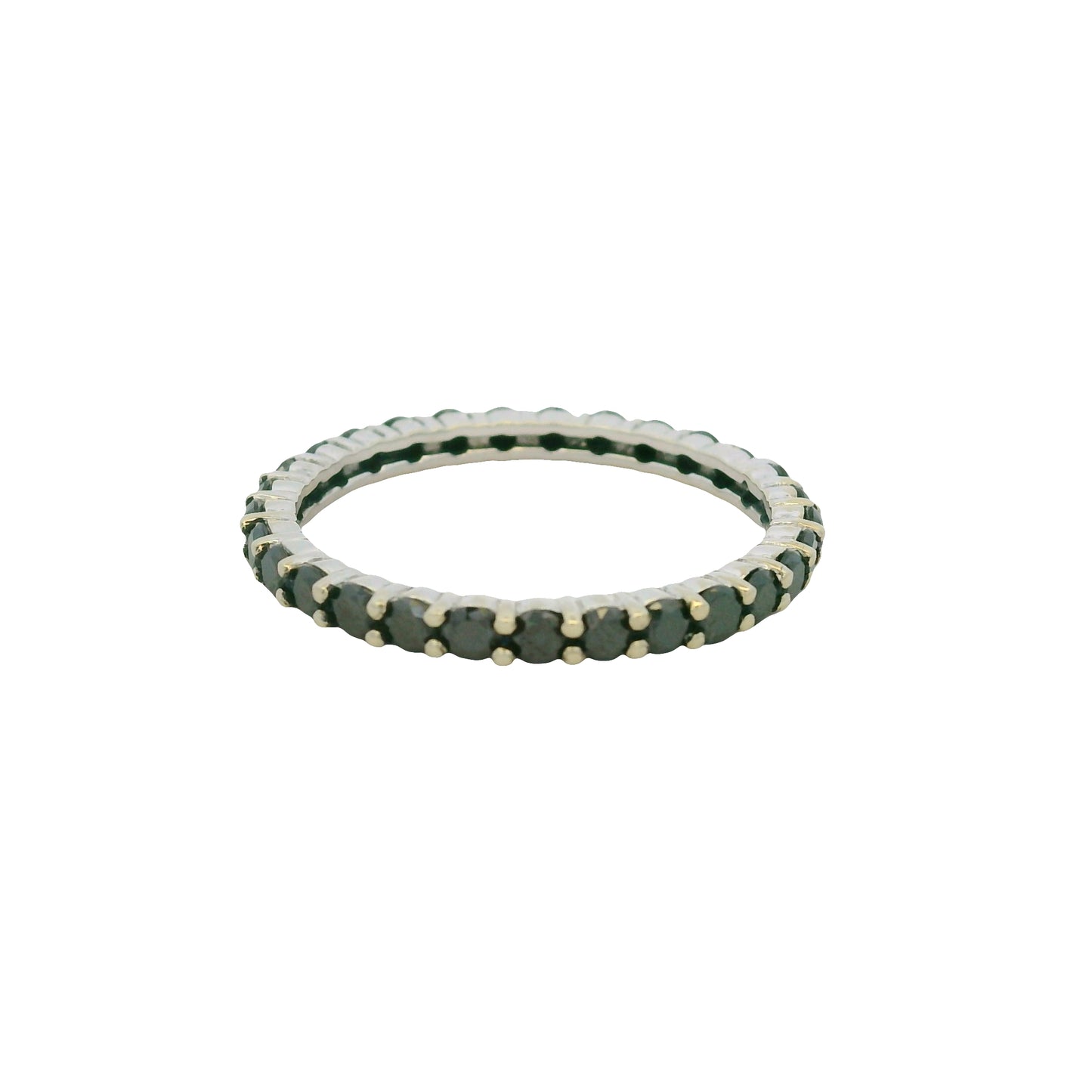 14K White Gold Natural Sapphires Rubies & Diamonds 5 Stackable Set Ring
