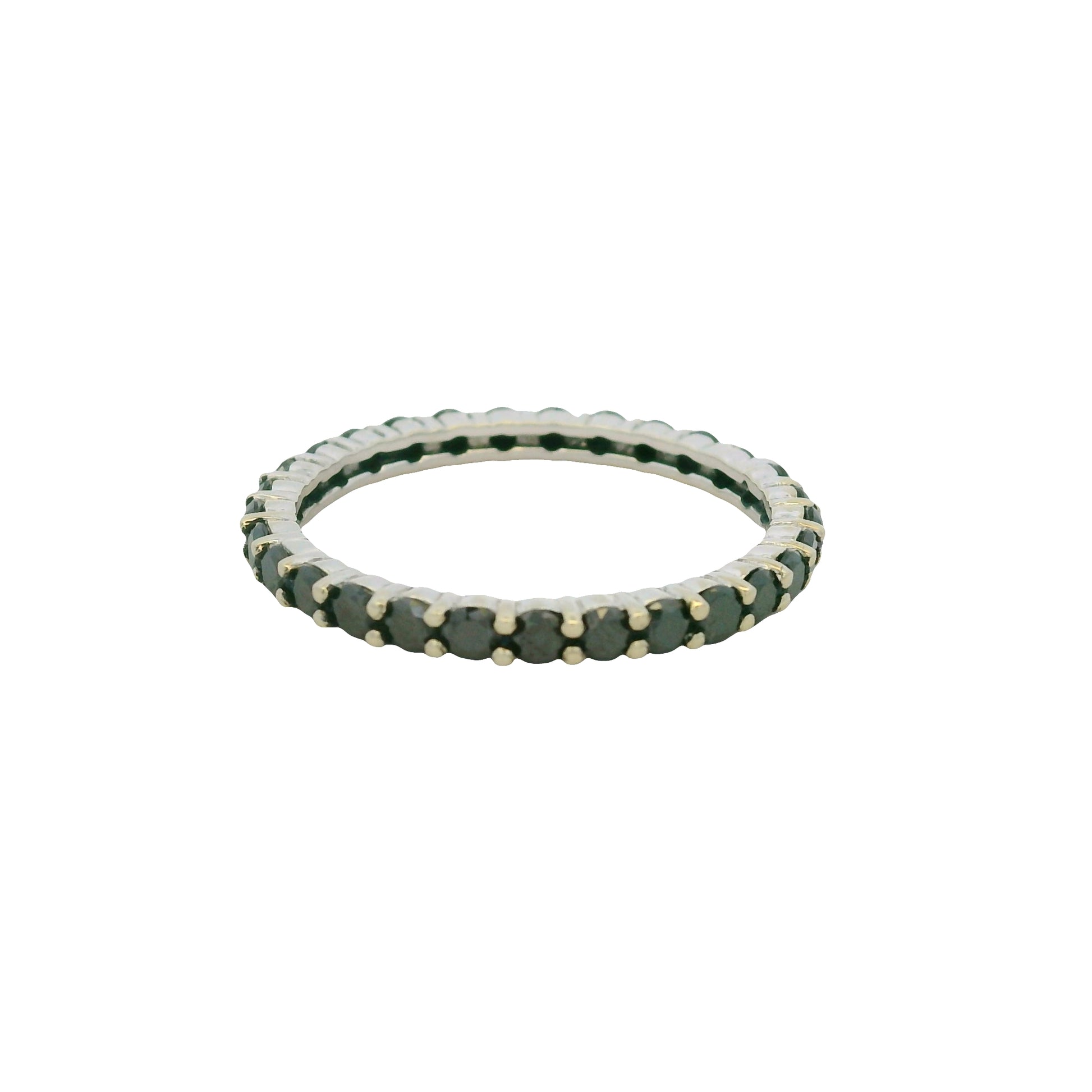 14K White Gold Natural Sapphires Rubies & Diamonds 5 Stackable Set Ring
