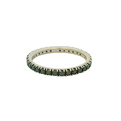 14K White Gold Natural Sapphires Rubies & Diamonds 5 Stackable Set Ring