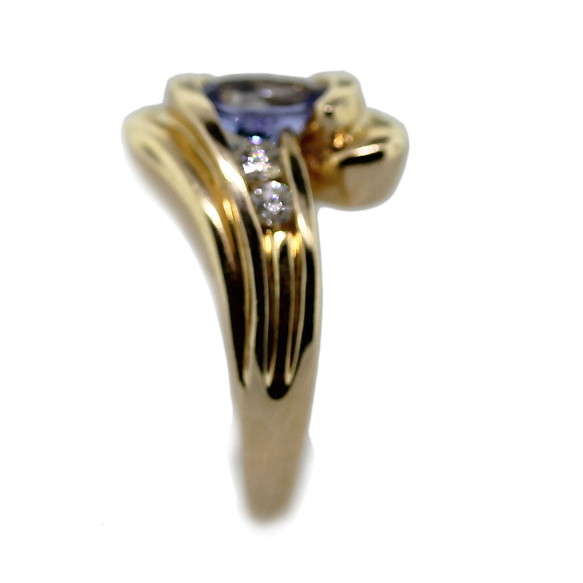 14K Yellow Gold, Tanzanite and Diamond Ring