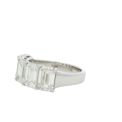 18k White Gold 5.01ctw Emerald Cut Diamond 5-Stone Ring — slot 10