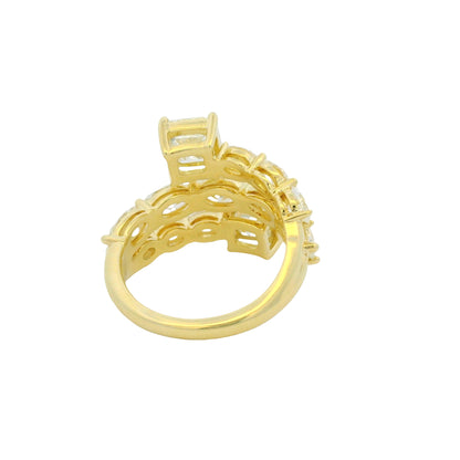 18k Yellow Gold 1.70ct Asscher Diamond Multi-Stone Cocktail Ring — slot 10