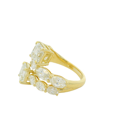 18k Yellow Gold 1.70ct Asscher Diamond Multi-Stone Cocktail Ring — slot 1