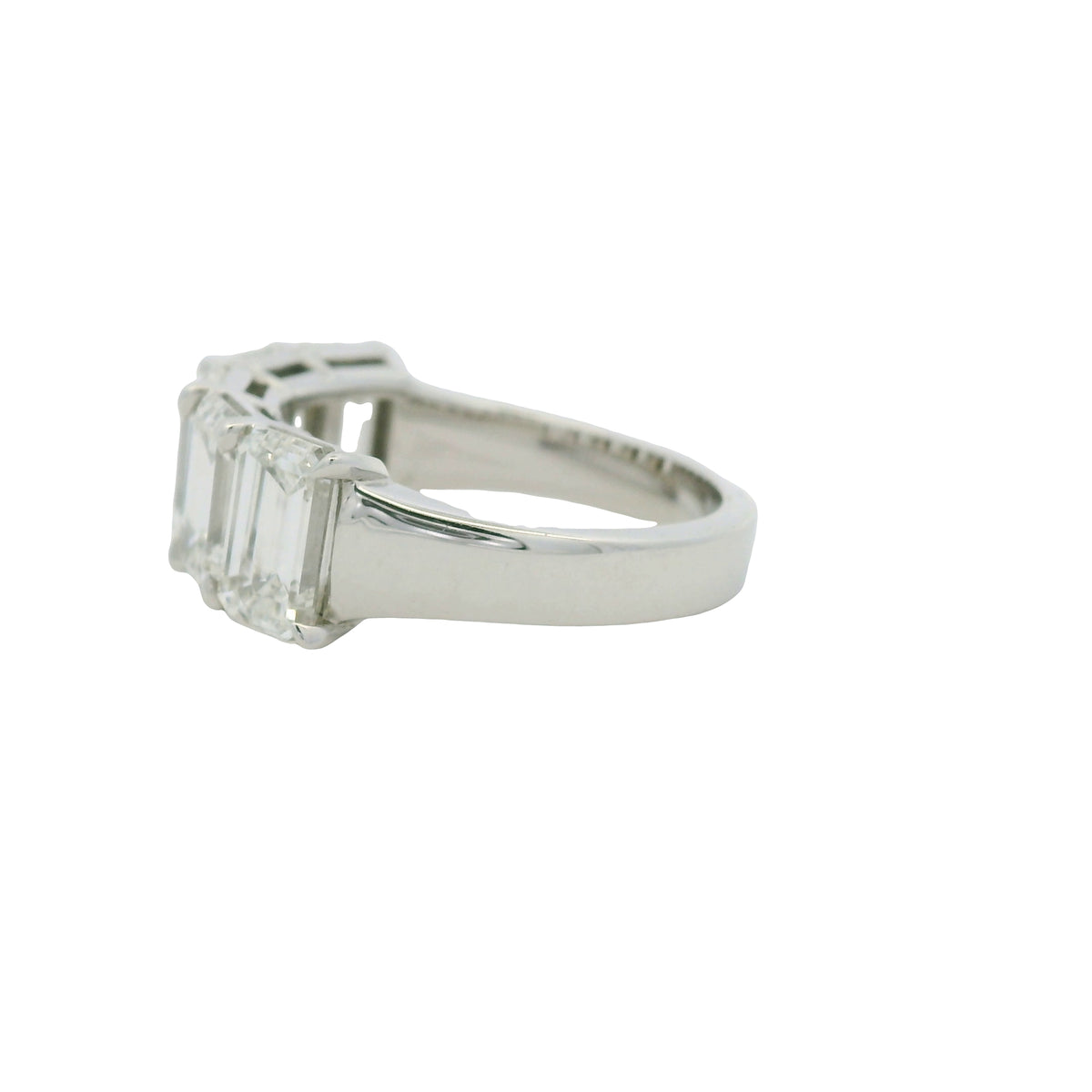 18k White Gold 5.01ctw Emerald Cut Diamond 5-Stone Ring — slot 1