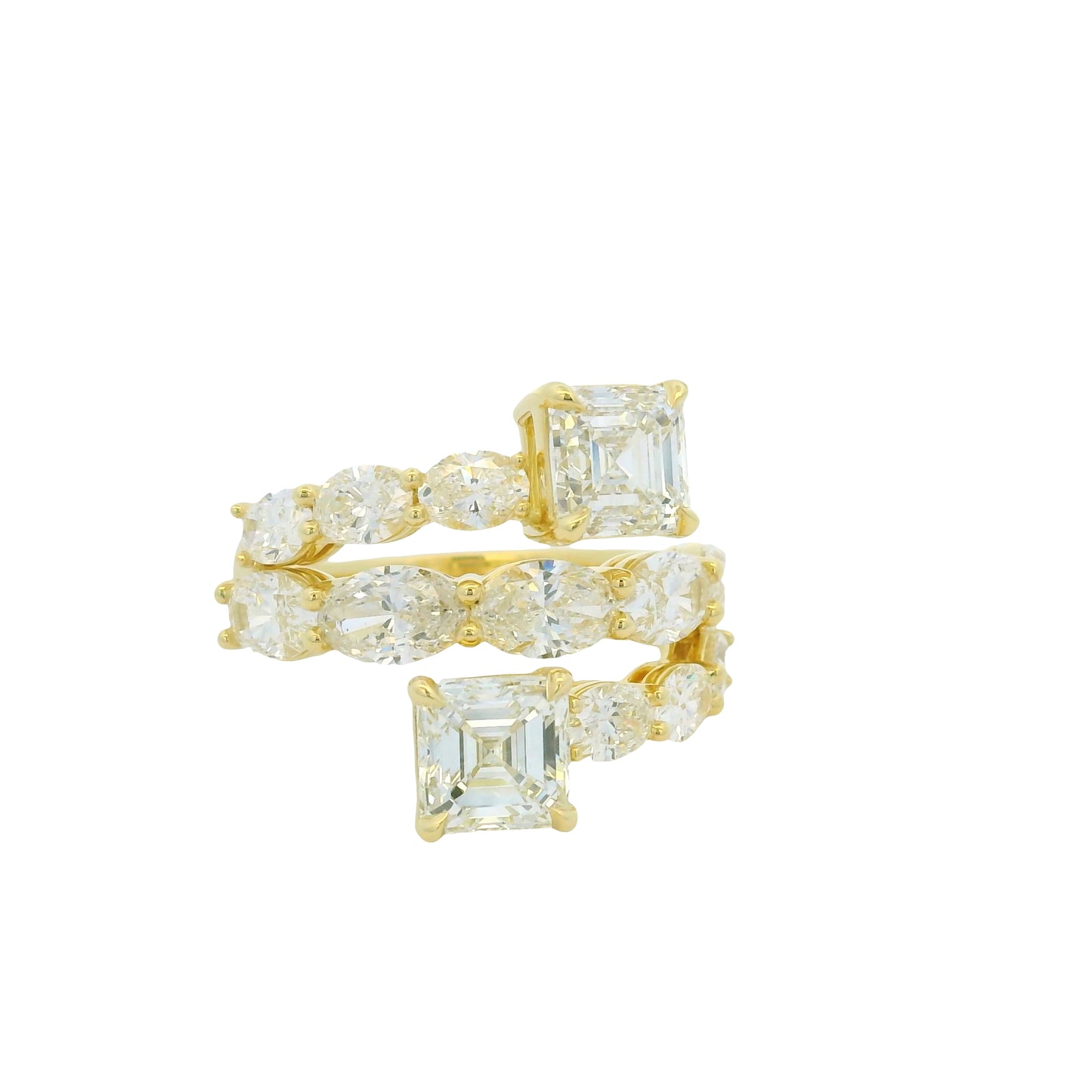 18k Yellow Gold 1.70ct Asscher Diamond Multi-Stone Cocktail Ring — slot 2