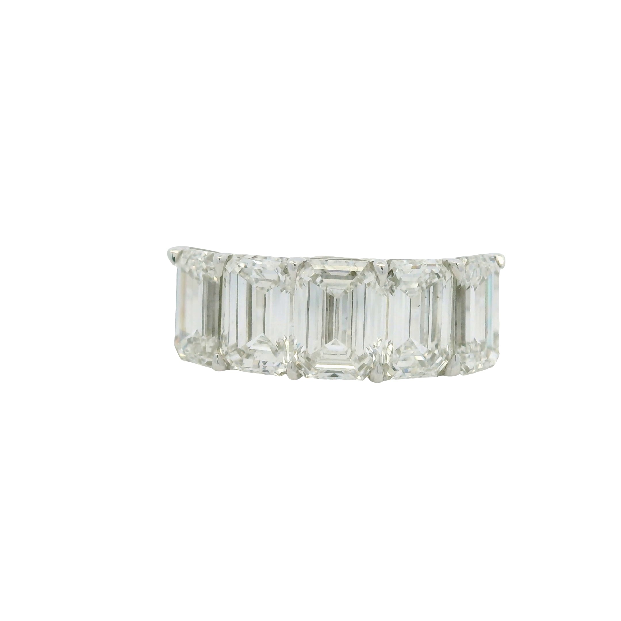 18k White Gold 5.01ctw Emerald Cut Diamond 5-Stone Ring — slot 2