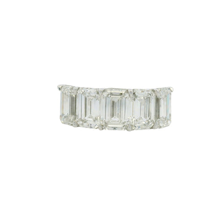 18k White Gold 5.01ctw Emerald Cut Diamond 5-Stone Ring — slot 2