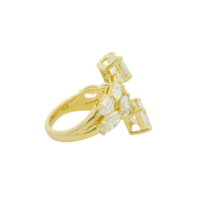 18k Yellow Gold 1.70ct Asscher Diamond Multi-Stone Cocktail Ring — slot 3