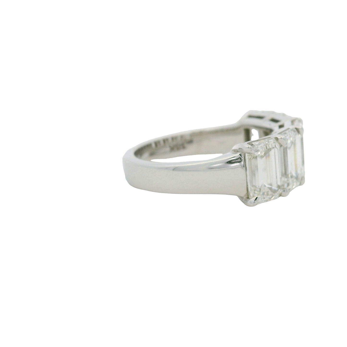 18k White Gold 5.01ctw Emerald Cut Diamond 5-Stone Ring — slot 3