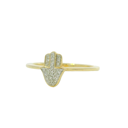 14k Yellow Gold 0.07ctw Diamond Hamsa Fashion Ring — slot 4