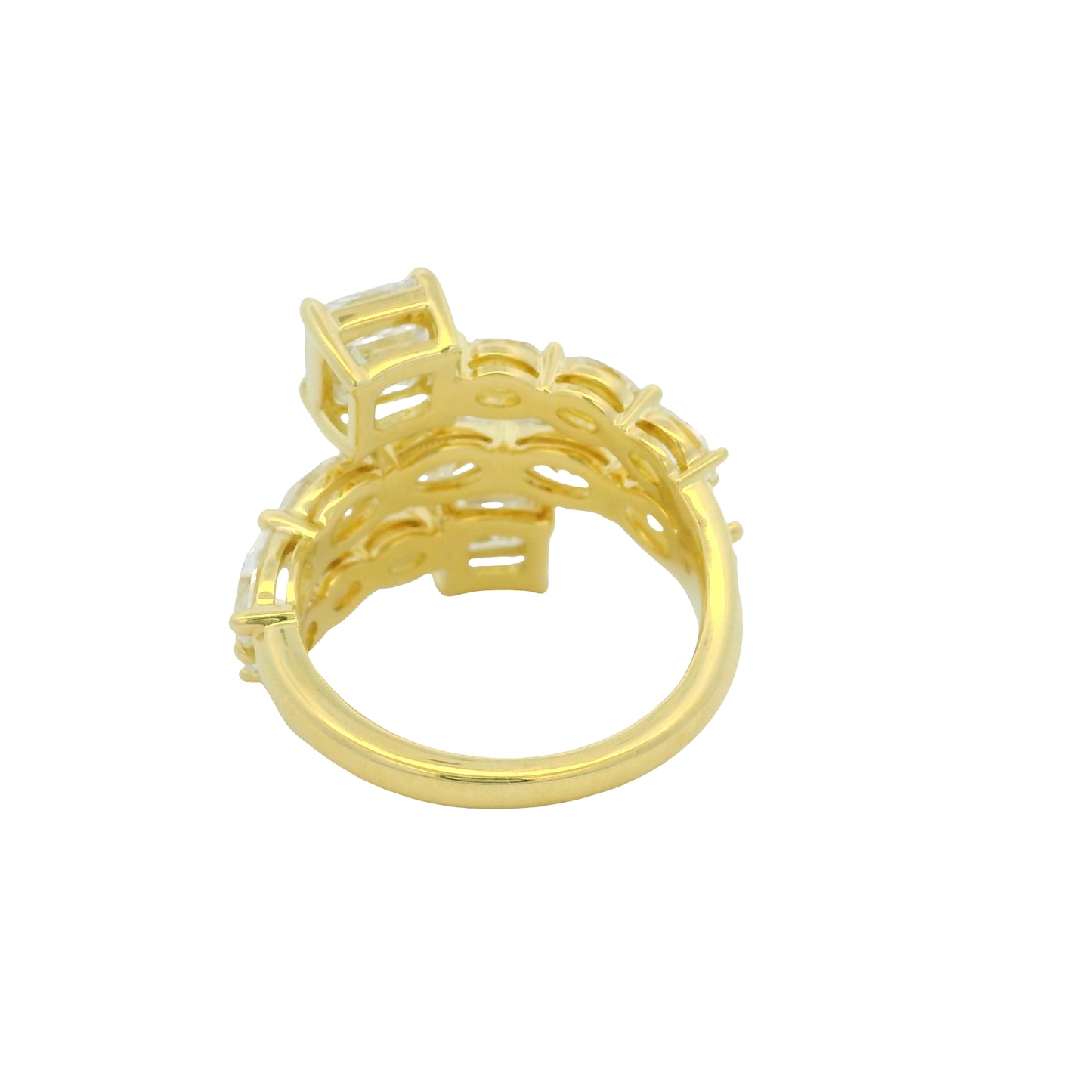18k Yellow Gold 1.70ct Asscher Diamond Multi-Stone Cocktail Ring — slot 4