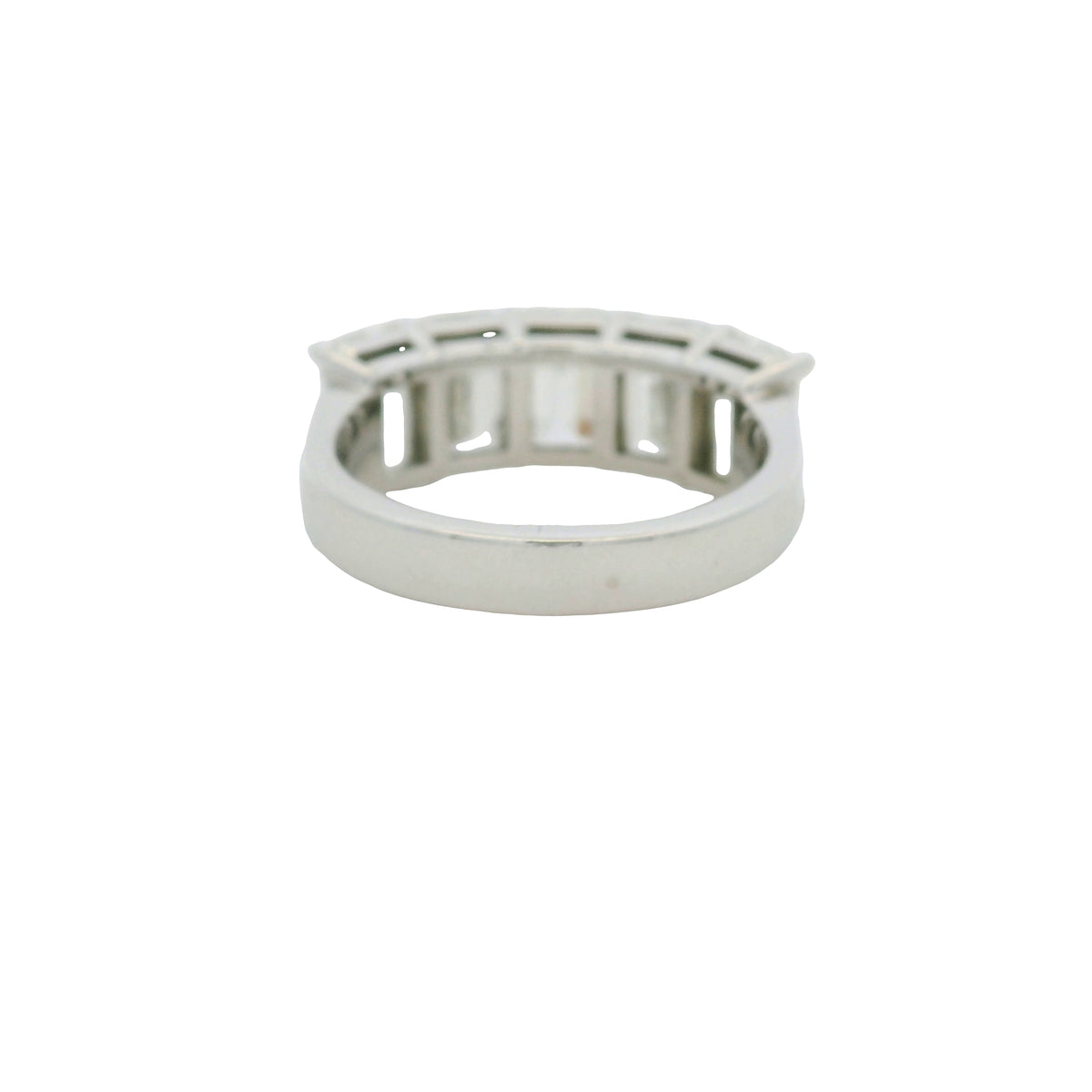 18k White Gold 5.01ctw Emerald Cut Diamond 5-Stone Ring — slot 4