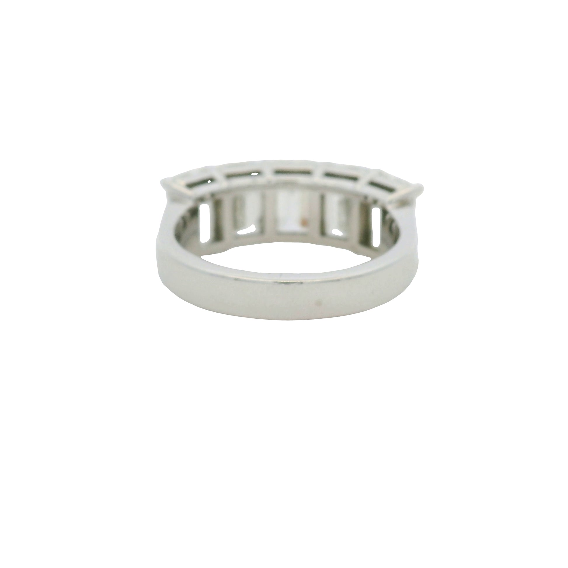 18k White Gold 5.01ctw Emerald Cut Diamond 5-Stone Ring — slot 4