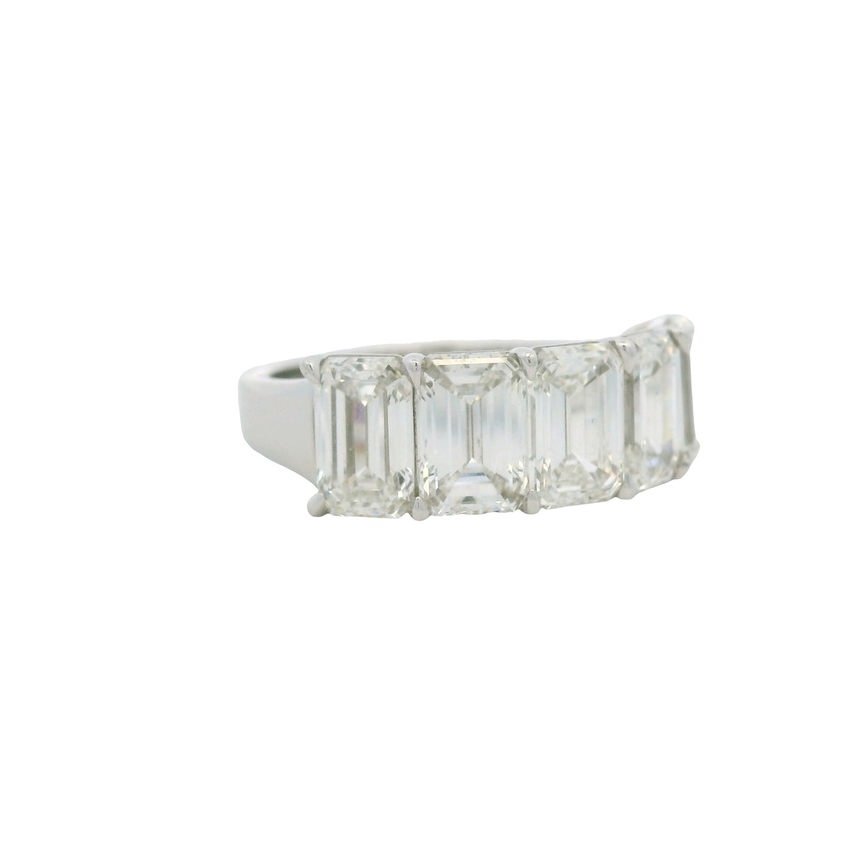 18k White Gold 5.01ctw Emerald Cut Diamond 5-Stone Ring — slot 5