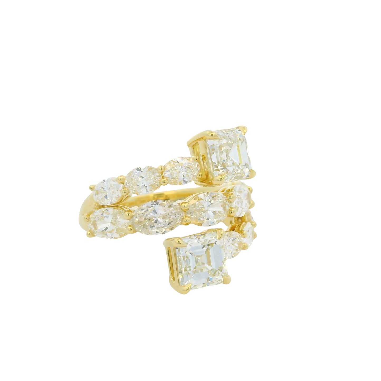 18k Yellow Gold 1.70ct Asscher Diamond Multi-Stone Cocktail Ring — slot 5