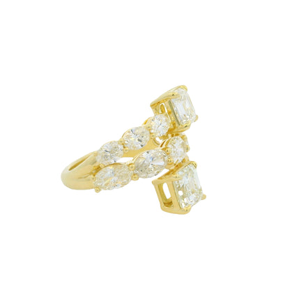 18k Yellow Gold 1.70ct Asscher Diamond Multi-Stone Cocktail Ring — slot 6