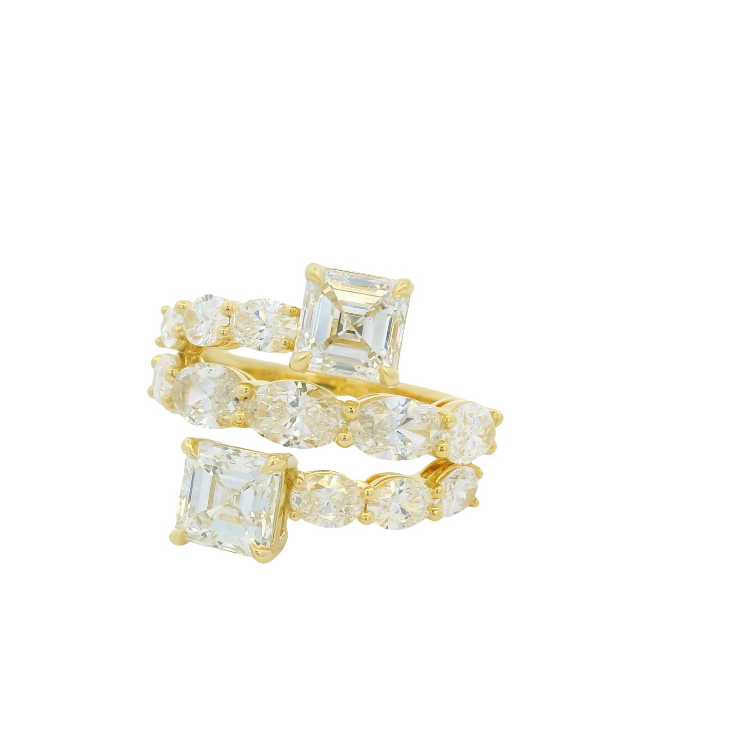 18k Yellow Gold 1.70ct Asscher Diamond Multi-Stone Cocktail Ring — slot 7