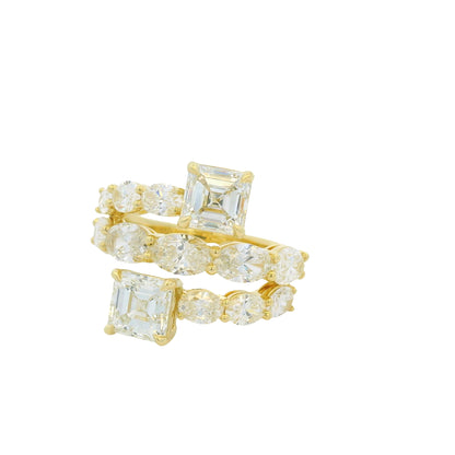 18k Yellow Gold 1.70ct Asscher Diamond Multi-Stone Cocktail Ring — slot 7