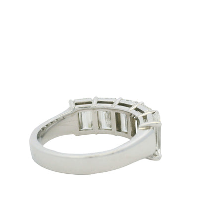 18k White Gold 5.01ctw Emerald Cut Diamond 5-Stone Ring — slot 7