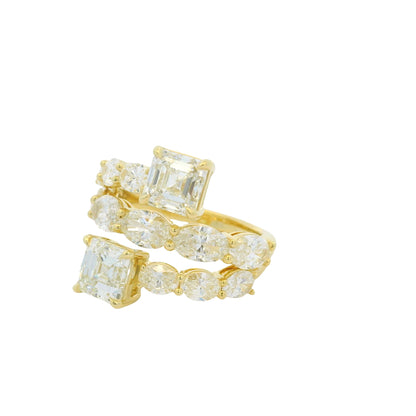 18k Yellow Gold 1.70ct Asscher Diamond Multi-Stone Cocktail Ring — slot 8