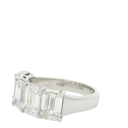 18k White Gold 5.01ctw Emerald Cut Diamond 5-Stone Ring — slot 8