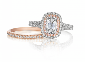 Henri Daussi Engagement Rings with rose gold 