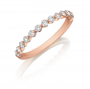 henri daussi wedding bands in rose gold with diamonds