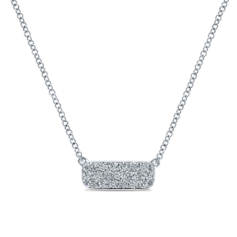 Gabriel & Co Jewelry 14k Diamond Details Bar Necklace