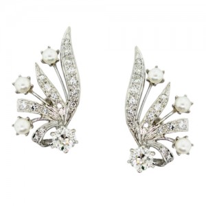 vintage diamond earrings, vintage pearkl earrings, vintage jewelry boca raton, pearls boca