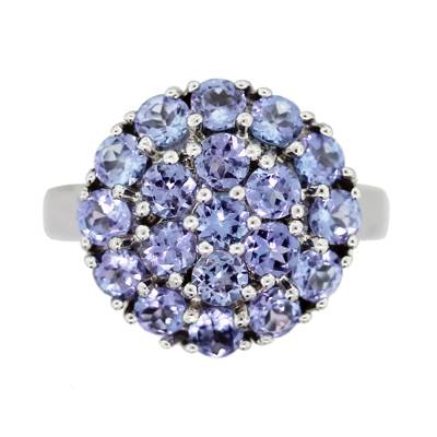 tanzanite ring, cluster ring, tanzanite jewelry boca raton, tanzanite white gold ring