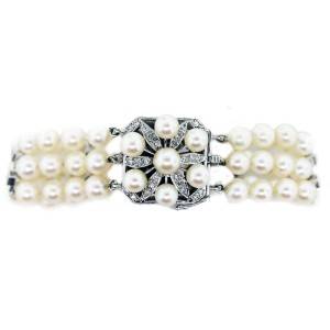 pearl and diamond bracelet, diamond pearl bracelet, pearl bracelet