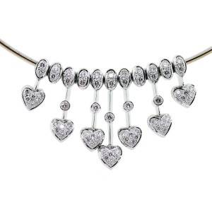 white gold diamond heart necklace, white gold heart necklace preowned
