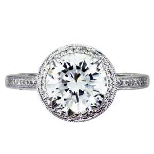 2 carat round halo ring, halo engagement ring, 2 carat engagement ring