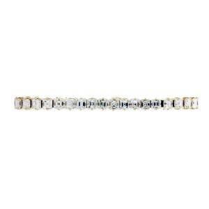 asscher cut tennis bracelet, preowned tennis bracelet, gold tennis bracelet