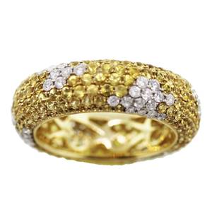 yellow sapphire ring, yellow sapphire and diamond ring, yellow sapphire band