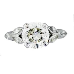 3 Carat Round Diamond Engagement Ring Set in Platinum, round engagment ring